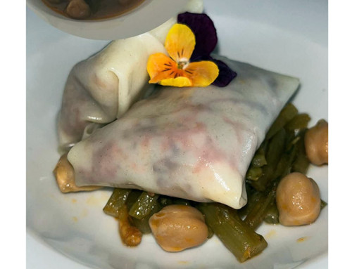 Raviolis de pringá y tagarninas de El Farito